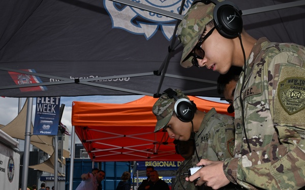 Coast Guard gaming tent draws visitors during Fleet Week New York