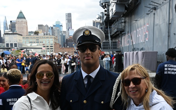 Coast Guard Silent Drill Team performs aboard USS Intrepid during Fleet Week New York