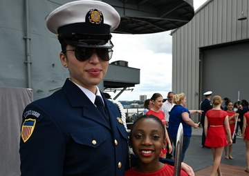 Coast Guard Silent Drill Team performs aboard USS Intrepid during Fleet Week New York