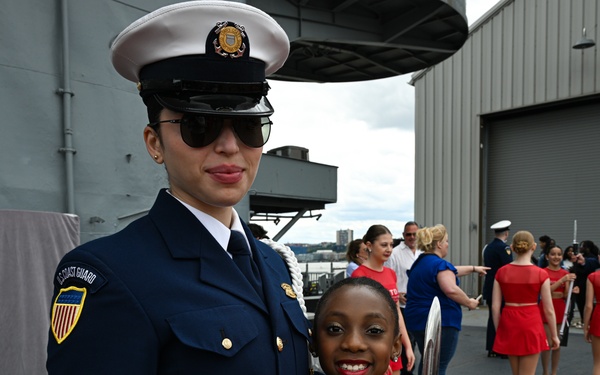 Coast Guard Silent Drill Team performs aboard USS Intrepid during Fleet Week New York