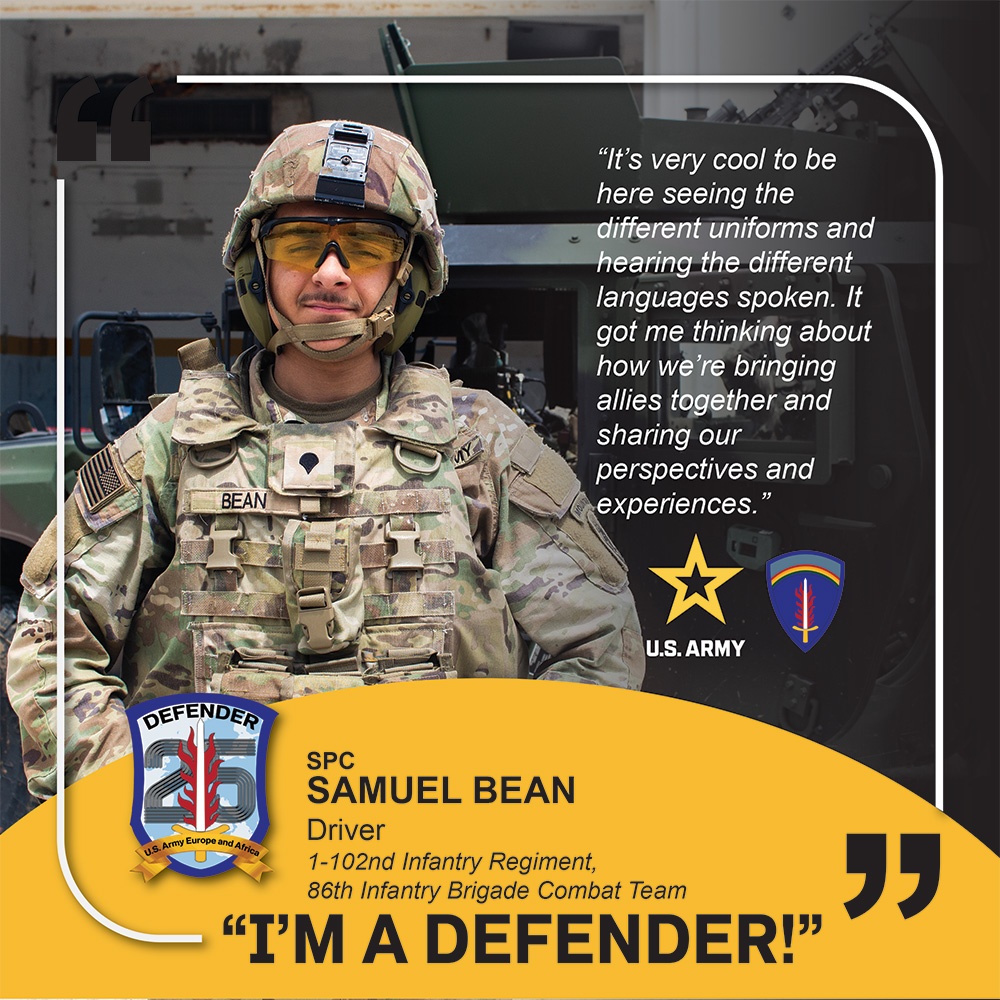 1-102nd Infantry Regiment &quot;I'M A DEFENDER&quot; - Spc. Samuel Bean