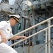 USS Gettysburg (CG 64) berths at Naval Weapons Station Yorktown after deployment