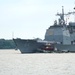USS Gettysburg (CG 64) berths at Naval Weapons Station Yorktown after deployment