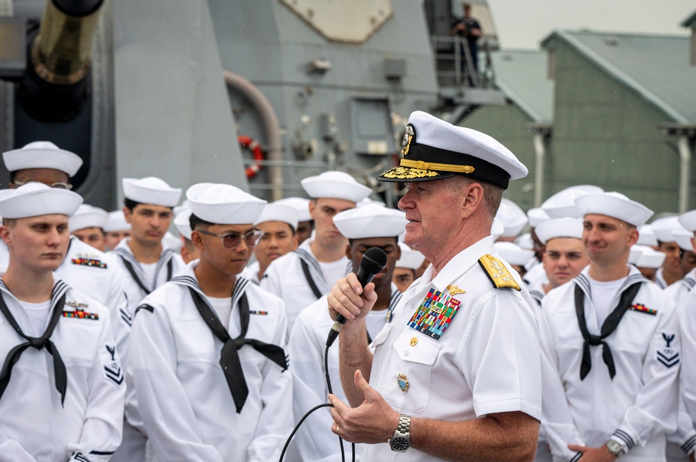 U.S. Indo-Pacific Commander Visits USS Dewey in Singapore