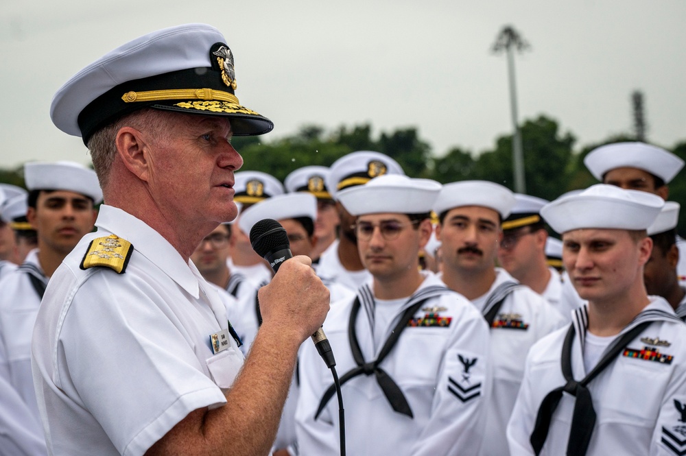 U.S. Indo-Pacific Commander Visits USS Dewey in Singapore