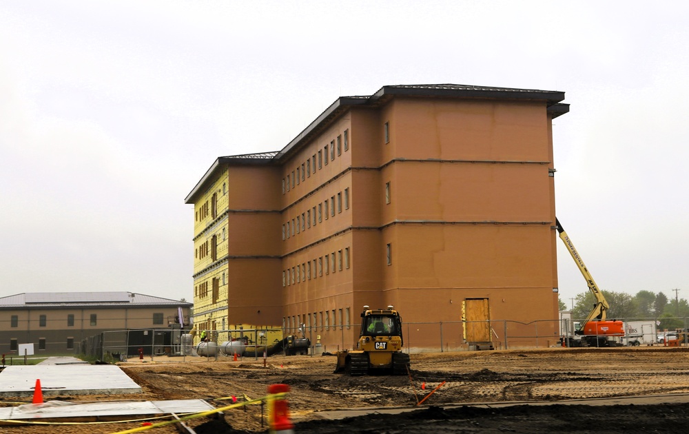 May 2025 barracks construction operations for East Barracks Project at Fort McCoy
