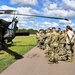 Soldiers with 13th Battalion, 100th Regiment hold slingload training at McCoy, Wisconsin National Guard Black Hawks, crews assist