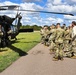 Soldiers with 13th Battalion, 100th Regiment hold slingload training at McCoy, Wisconsin National Guard Black Hawks, crews assist