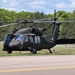 Soldiers with 13th Battalion, 100th Regiment hold slingload training at McCoy, Wisconsin National Guard Black Hawks, crews assist