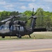Soldiers with 13th Battalion, 100th Regiment hold slingload training at McCoy, Wisconsin National Guard Black Hawks, crews assist