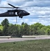 Soldiers with 13th Battalion, 100th Regiment hold slingload training at McCoy, Wisconsin National Guard Black Hawks, crews assist