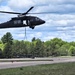 Soldiers with 13th Battalion, 100th Regiment hold slingload training at McCoy, Wisconsin National Guard Black Hawks, crews assist