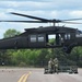 Soldiers with 13th Battalion, 100th Regiment hold slingload training at McCoy, Wisconsin National Guard Black Hawks, crews assist