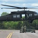 Soldiers with 13th Battalion, 100th Regiment hold slingload training at McCoy, Wisconsin National Guard Black Hawks, crews assist
