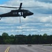 Soldiers with 13th Battalion, 100th Regiment hold slingload training at McCoy, Wisconsin National Guard Black Hawks, crews assist