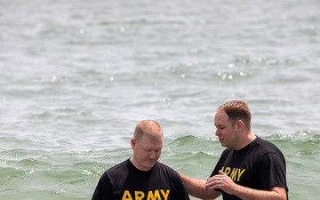 Kentucky National Guardsman baptized during Cyber Shield Exercise 2025