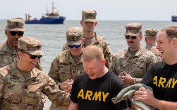 Kentucky National Guardsman baptized during Cyber Shield Exercise 2025