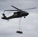Soldiers with 13th Battalion, 100th Regiment hold slingload training at McCoy, Wisconsin National Guard Black Hawks, crews assist