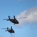 Soldiers with 13th Battalion, 100th Regiment hold slingload training at McCoy, Wisconsin National Guard Black Hawks, crews assist
