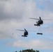 Soldiers with 13th Battalion, 100th Regiment hold slingload training at McCoy, Wisconsin National Guard Black Hawks, crews assist