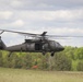 Soldiers with 13th Battalion, 100th Regiment hold slingload training at McCoy, Wisconsin National Guard Black Hawks, crews assist