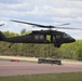 Soldiers with 13th Battalion, 100th Regiment hold slingload training at McCoy, Wisconsin National Guard Black Hawks, crews assist