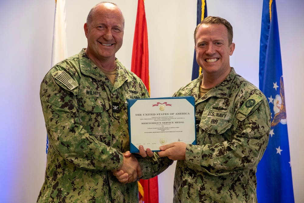 Navy and Marine Corps Force Health Protection Command Hosts an Award ceremony for Deputy Commander Capt. Charles Wilhite