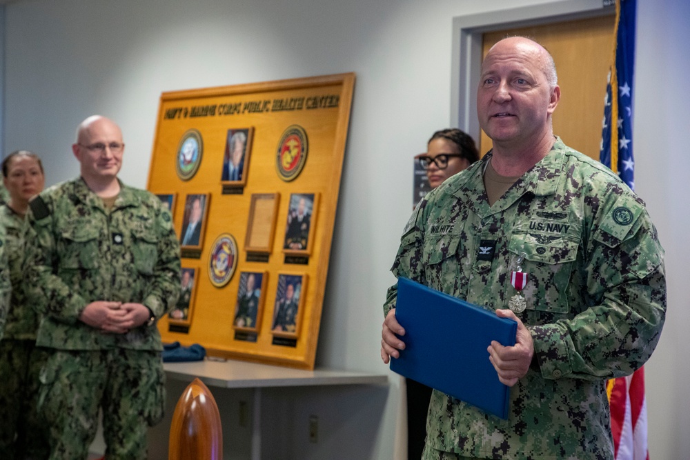 Navy and Marine Corps Force Health Protection Command Hosts an Award ceremony for Deputy Commander Capt. Charles Wilhite