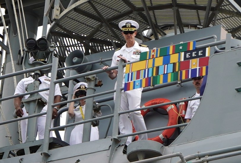 USS Gettysburg (CG 64) berths at Naval Weapons Station Yorktown after deployment