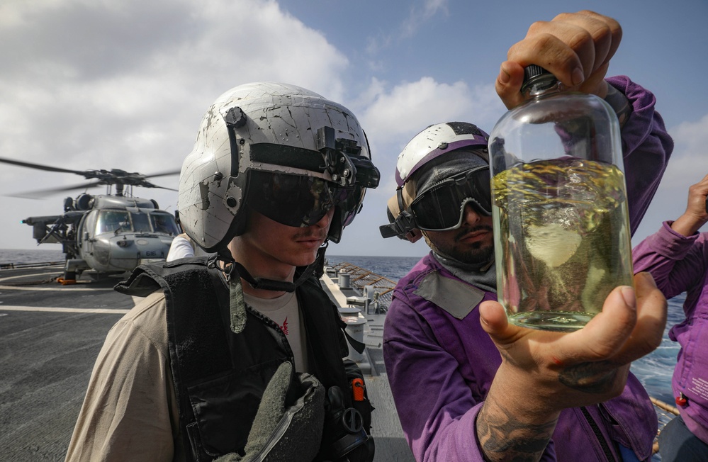 USS Milius conducts operations in the U.S. Central Command area of responsibility as part of the Carl Vinson Carrier Strike Group