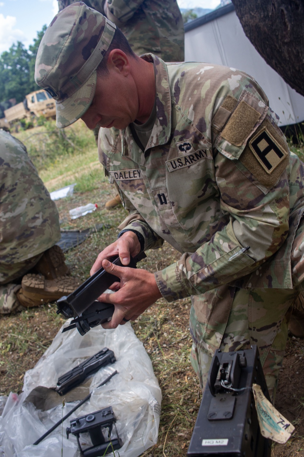 Soldiers with the 86th IBCT prepare for a spur ride event during Immediate Response 25