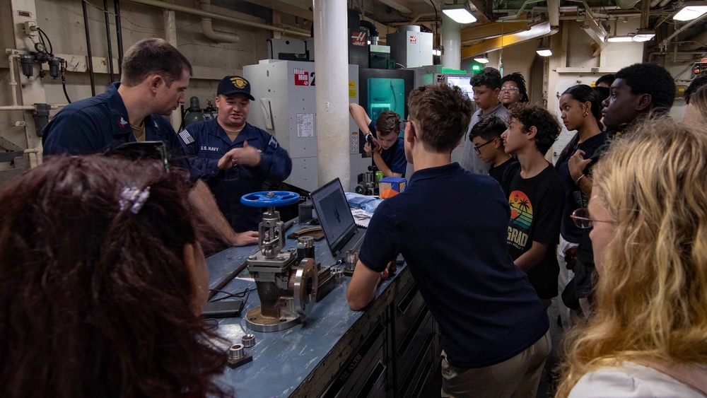 McCool Middle School students tour USS Emory S. Land
