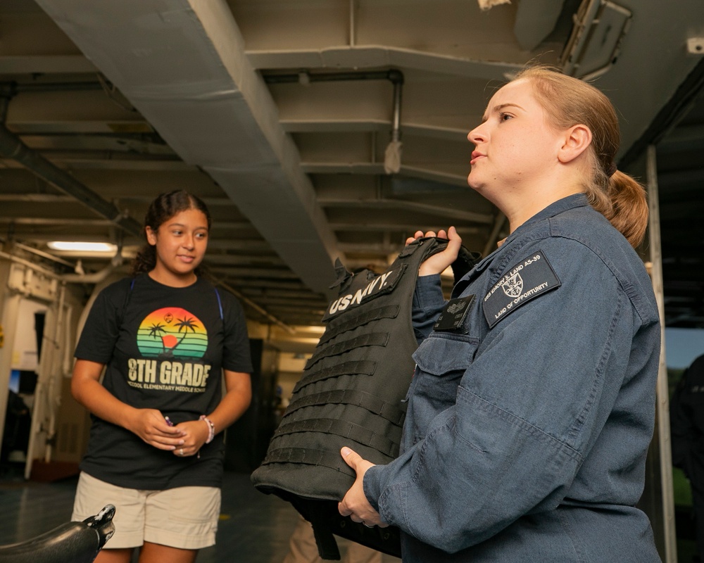 McCool Middle School students tour USS Emory S. Land
