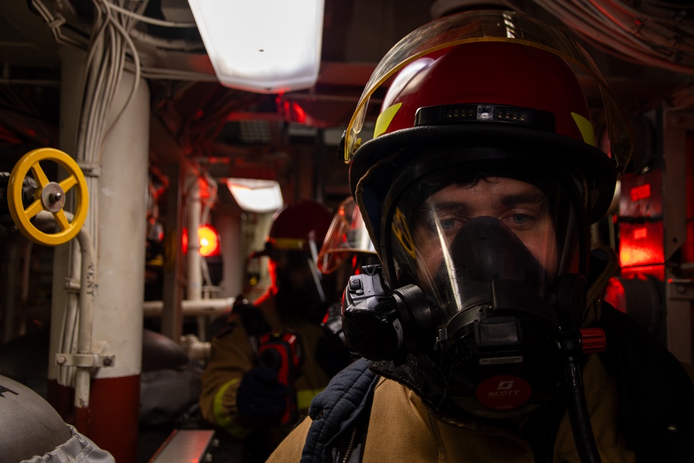 USS Gridley Damage Control Drill