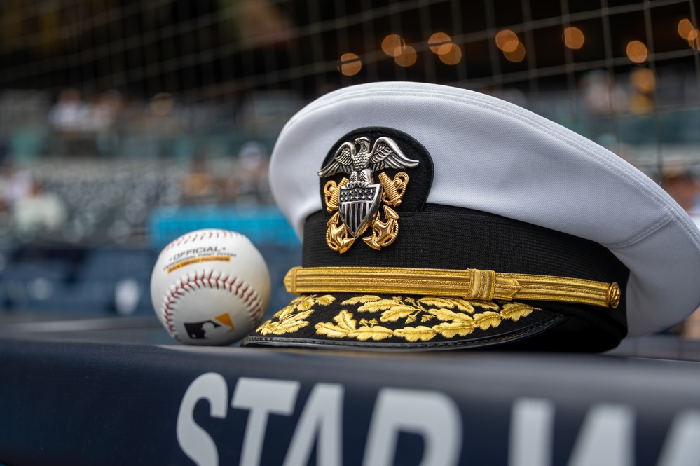 Vice Adm. John Wade Throws Ceremonial First Pitch at San Diego Padres Game