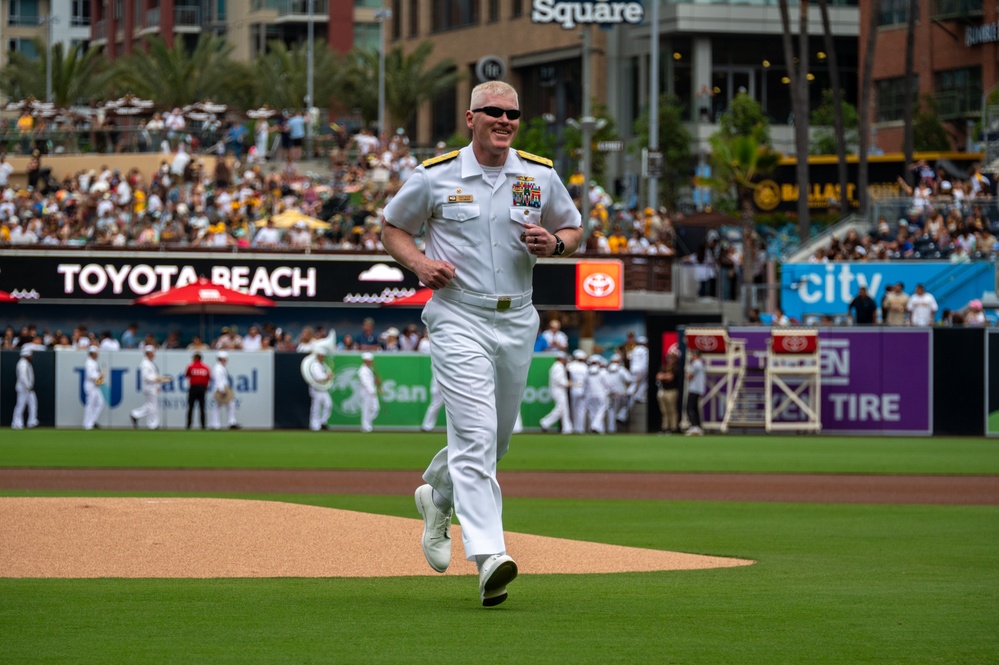 Vice Adm. John Wade Throws Ceremonial First Pitch at San Diego Padres Game