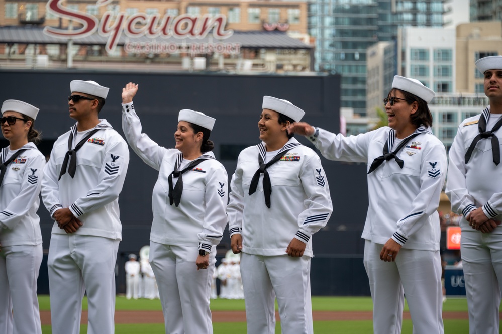 Vice Adm. John Wade Throws Ceremonial First Pitch at San Diego Padres Game