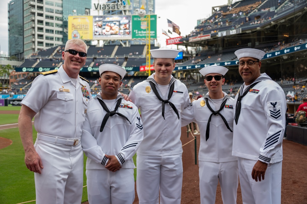 Vice Adm. John Wade Throws Ceremonial First Pitch at San Diego Padres Game
