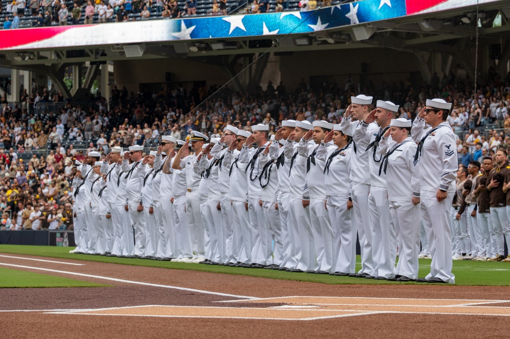 Vice Adm. John Wade Throws Ceremonial First Pitch at San Diego Padres Game