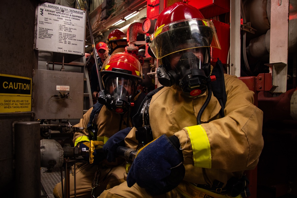 USS Gridley Damage Control Drill