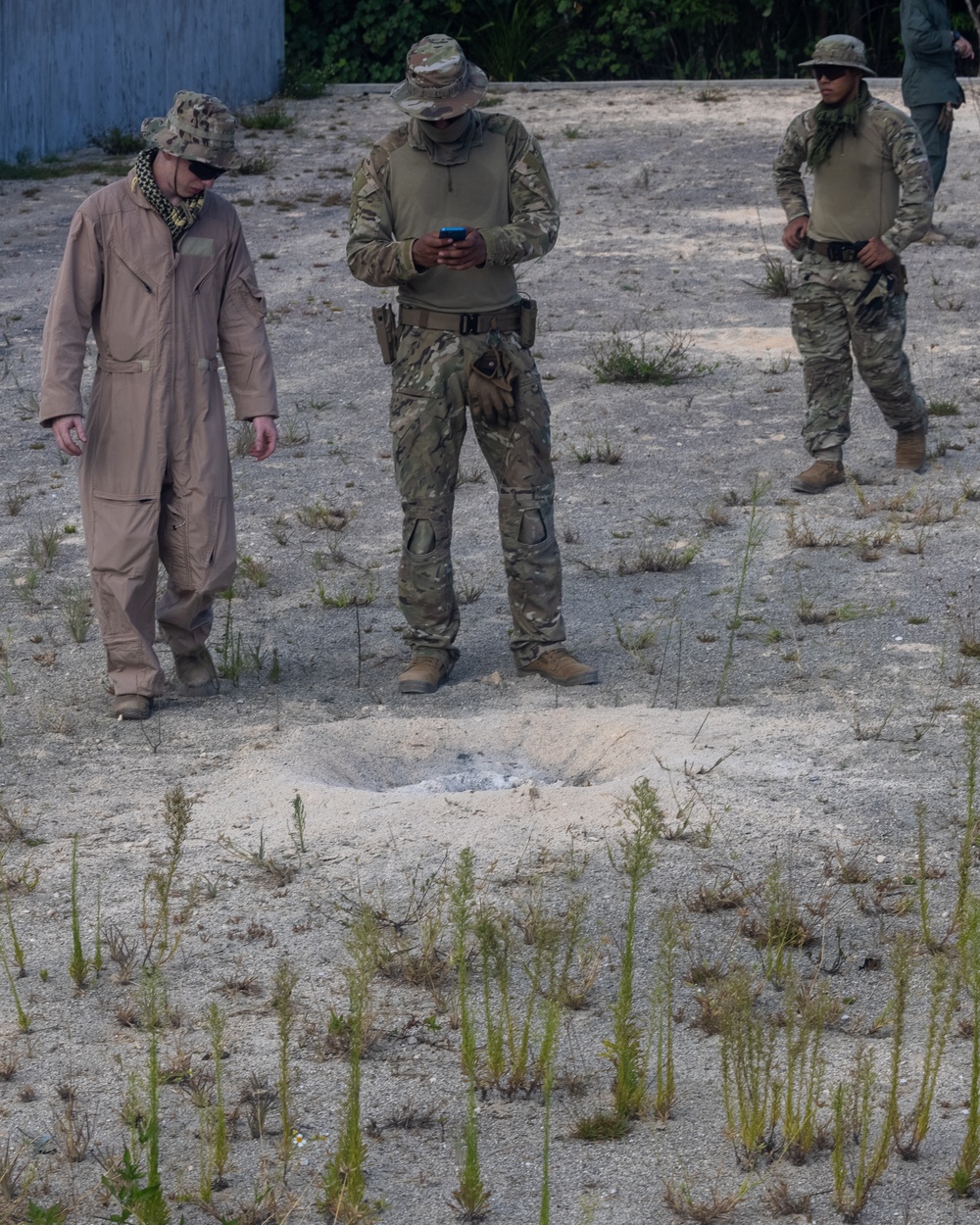 Camp Blaz Marines and Airmen participate in a Joint EOD Range