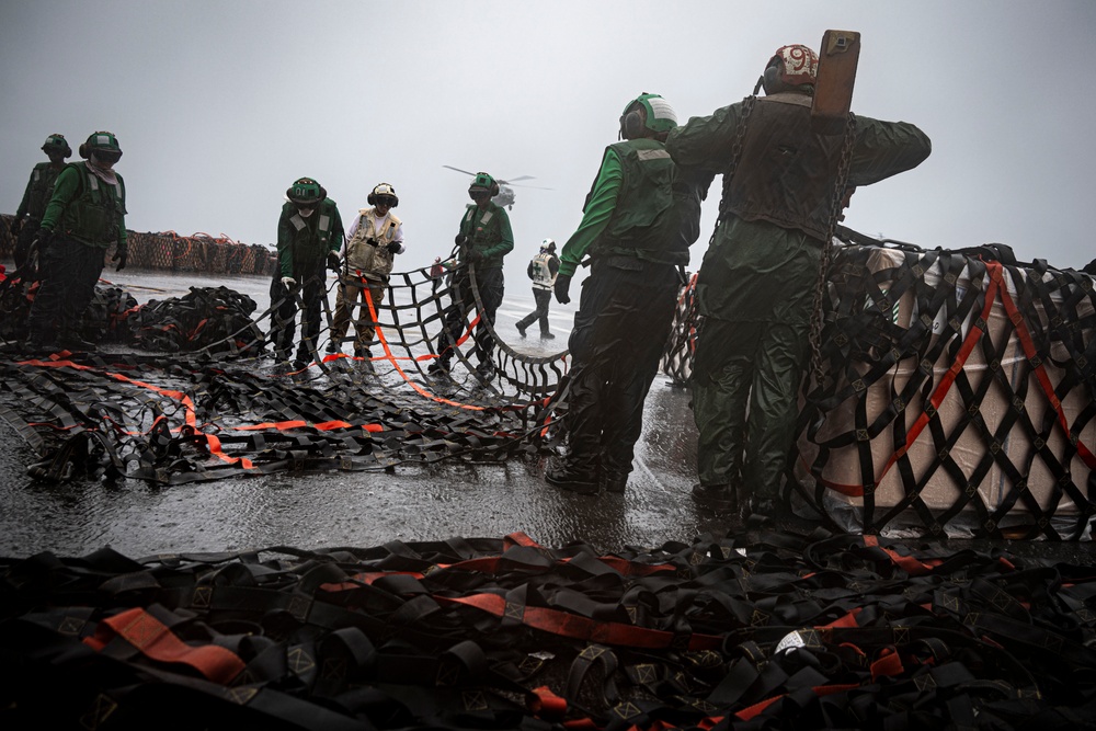 Nimitz Sailors Conduct a Replenishment-at-Sea