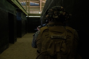 Marines train in close quarters to defend threats to the air station (Radio News)