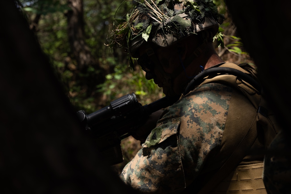 Activated Reserve Marines Patrol to a Live Fire Range during Korea Viper 25.4