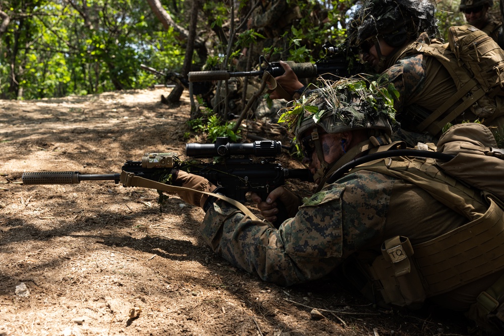 Activated Reserve Marines Patrol to a Live Fire Range during Korea Viper 25.4