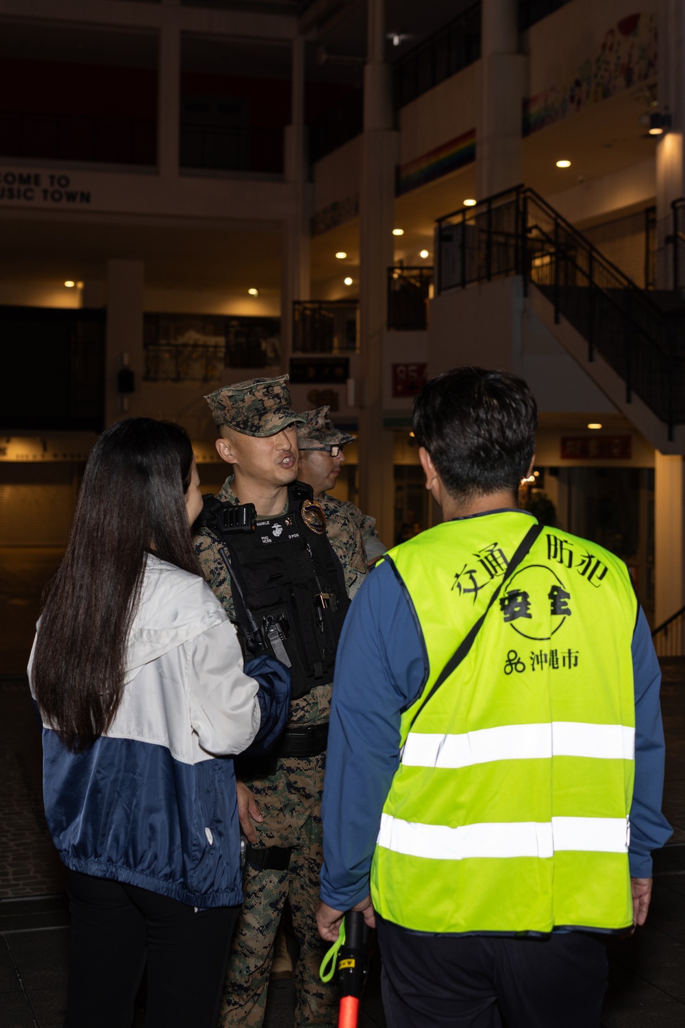 U.S. military police partner with Japanese police to conduct a Joint Law Enforcement Patrol
