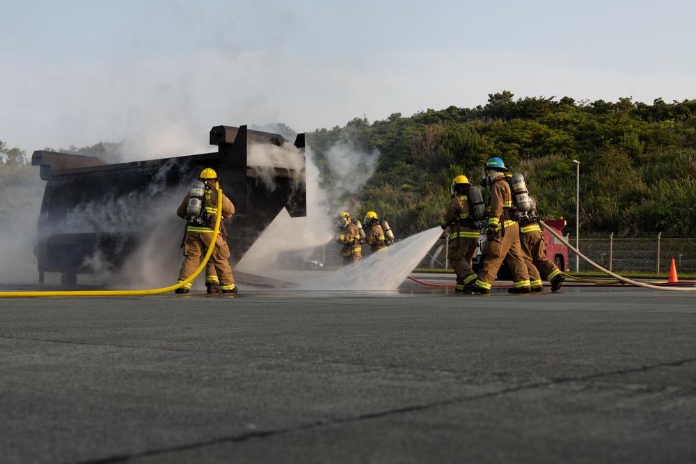 MCAS Futenma Firefighters Conduct Live Fire Training on Camp Hansen