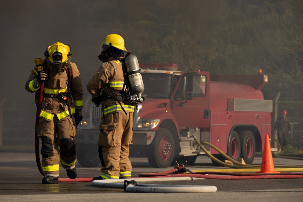 MCAS Futenma Firefighters Conduct Live Fire Training on Camp Hansen