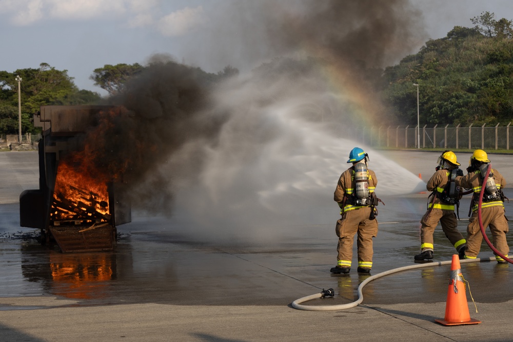 MCAS Futenma Firefighters Conduct Live Fire Training on Camp Hansen
