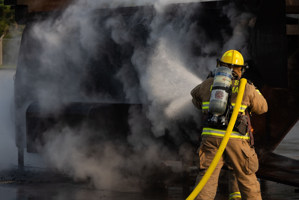 MCAS Futenma Firefighters Conduct Live Fire Training on Camp Hansen